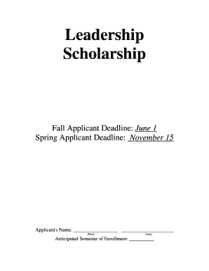 Leadership Scholarship Application Southwestern Assemblies of Sagu  Form