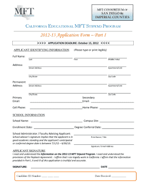 MFT CONSORTIUM of SAN DIEGO &amp;amp Pgi  Form