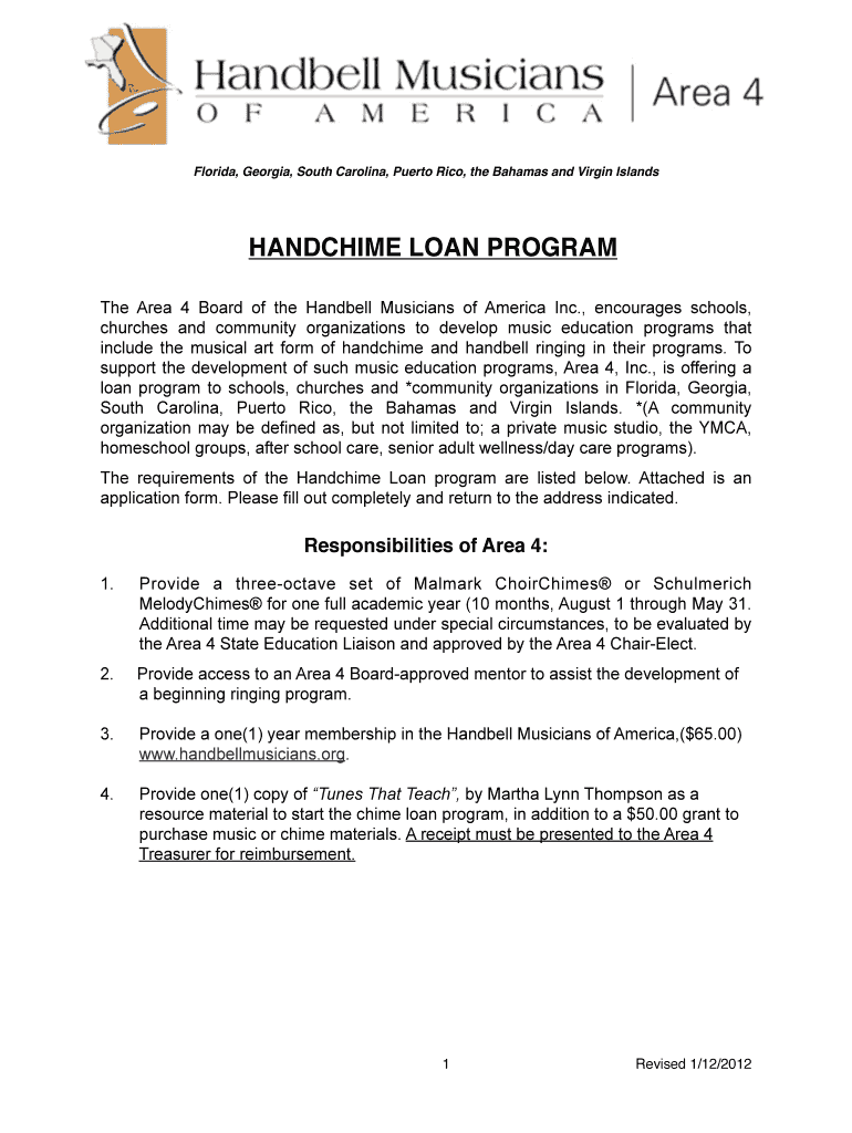 A4 Chime Loan Program App Revision #3 Area 4 Handbell  Form
