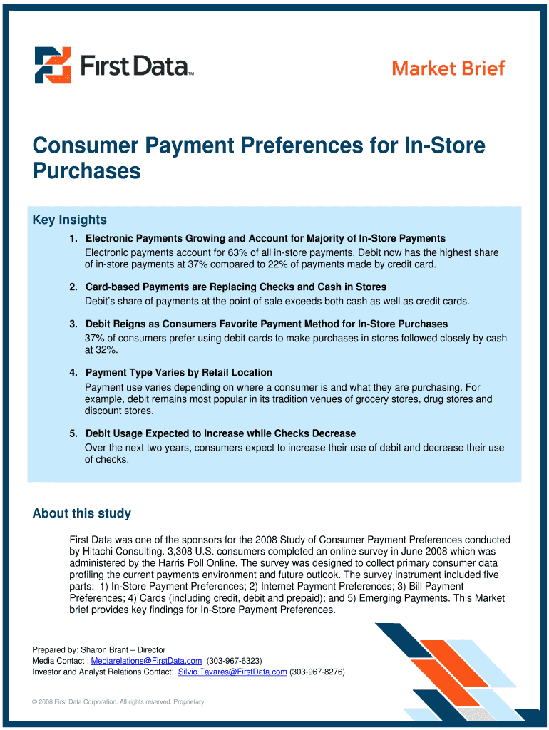 BrandedCIMarketBriefConsumer Payment Preferences for in Store Final DOC  Form