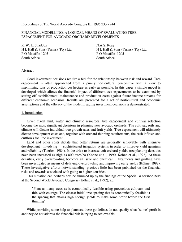 FINANCIAL MODELLING a LOGICAL MEANS of EVALUATING TREE  Form