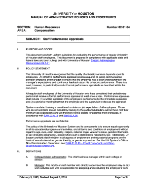 SUBJECT Staff Performance Appraisals