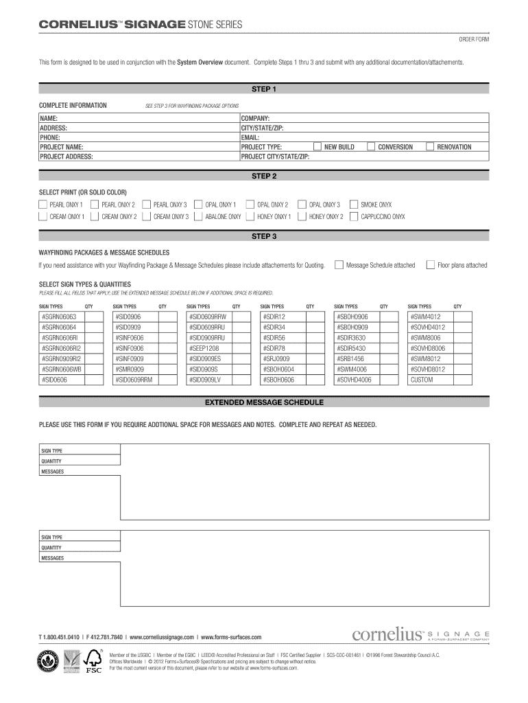 PrismOrder Form Cornelius Signage