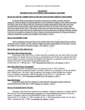 DISTRIBUTION of BUSINESS and GENERAL MATTERS  Form