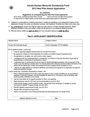 New Pilot Award Application the Ninety Nines, Inc  Form