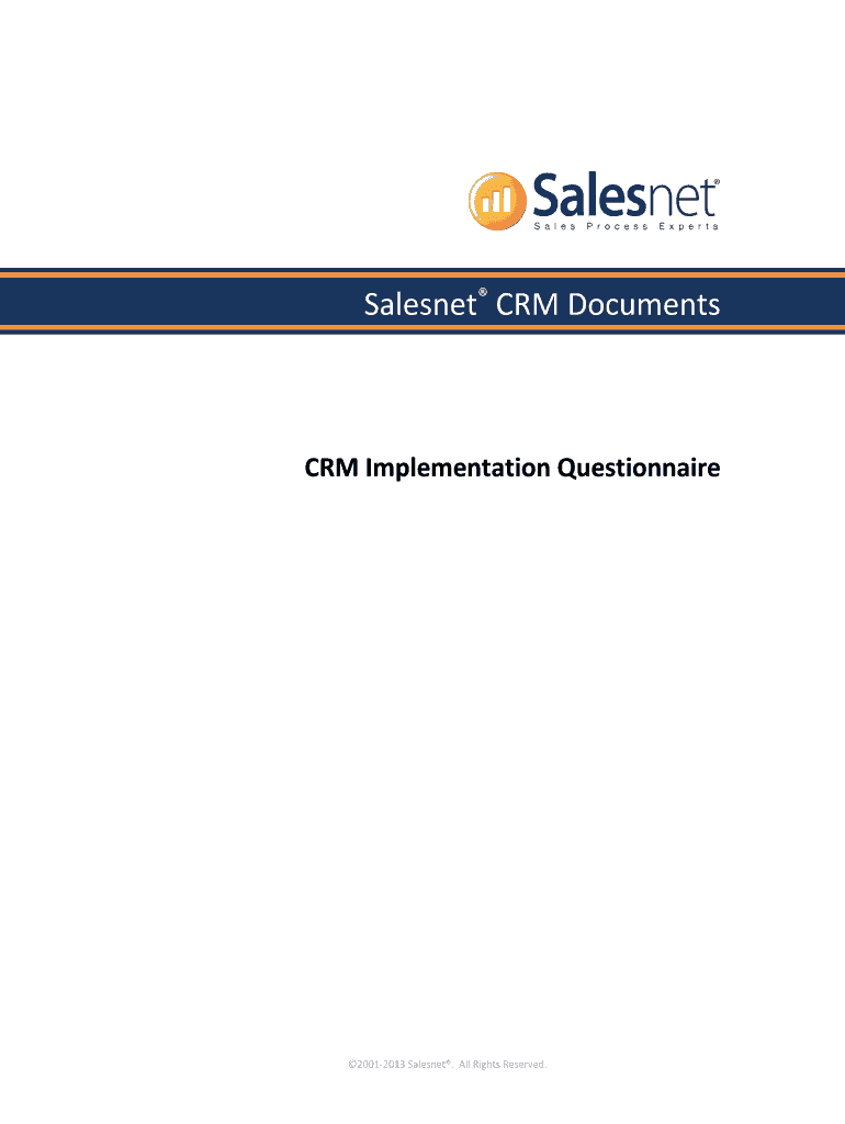 Customer Questionnaire Salesnet  Form