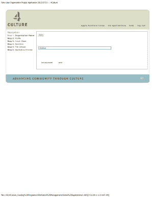 Application Preview 4Culture 4culture  Form