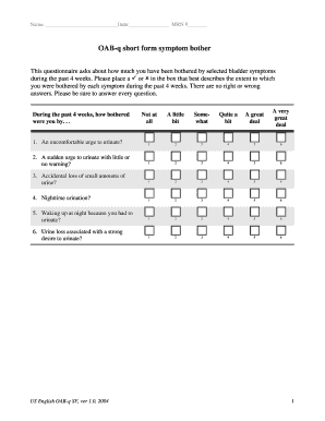 Oab Q Short Form PDF