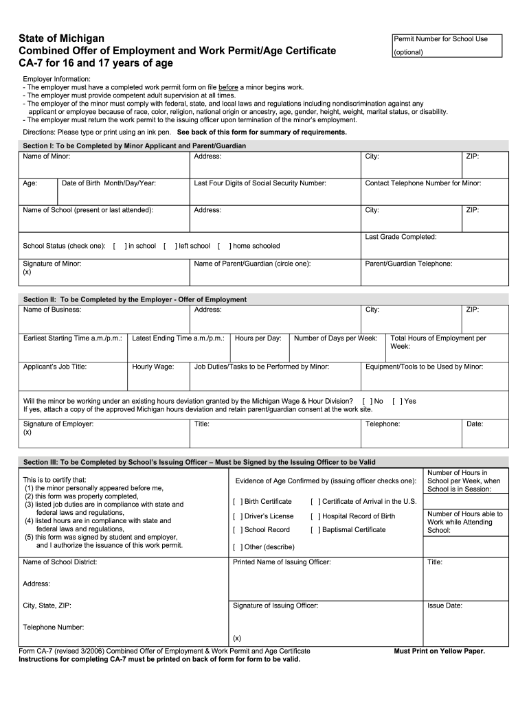  Work Permit for Homeschoolers 2017