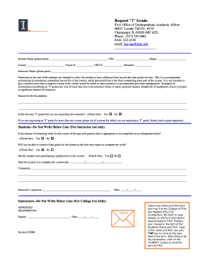 Request I Grade College of Fine Applied Arts Faa Illinois  Form