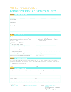 Pacific Gas and Electric Company Energy Efficiency Rebates for  Form