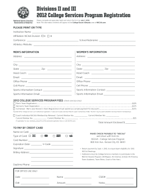 Divisions II and III  Form