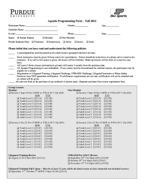 Registration Form Purdue University Purdue