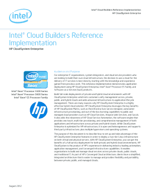 HP CloudSystem Enterprise Intel Cloud Builders  Form