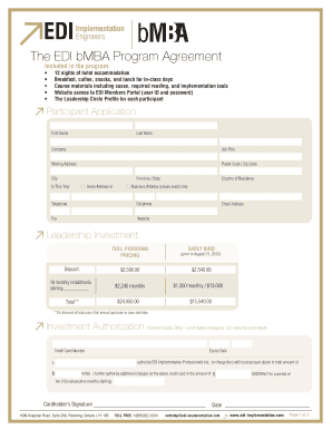 Application Form EDI Implementation