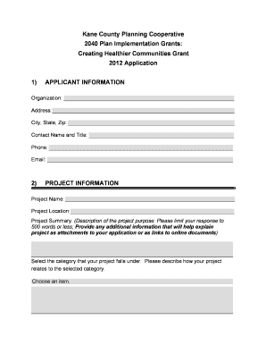 Creating Healthier Communities Grant Kane County, IL Countyofkane  Form