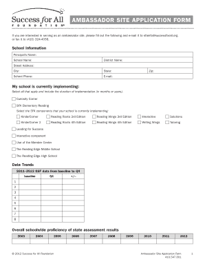 AmbAssAdor Site ApplicAtion Form Success for All