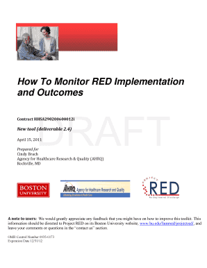 How to Monitor RED Implementation and Boston University Bu  Form