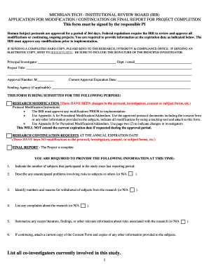 Procedural ModificationAddendum Request Form Mtu