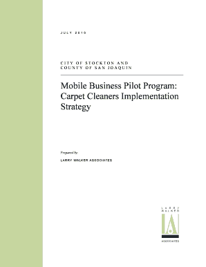 Mobile Business Pilot Program Carpet Cleaners Implementation  Form