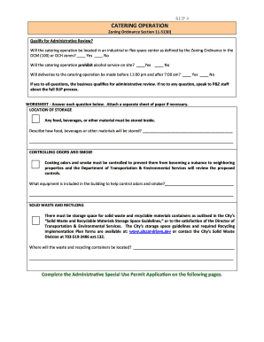 Catering Operation W Application City of Alexandria  Form