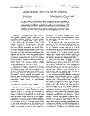 Critical Thinking Framework for Any Discipline  Form