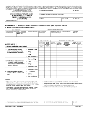 FSIS Form 10,240 1 0330