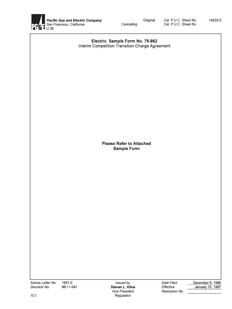 Electric Sample Form No 79 862 Interim Competition Transition