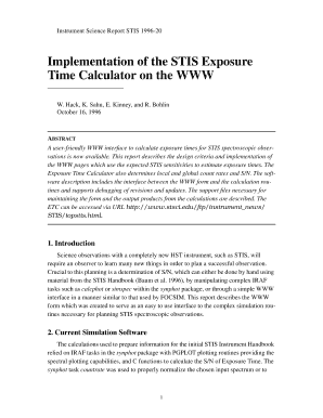 Implementation of the STIS Exposure  Form