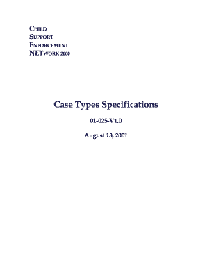 Case Types Specifications  Form