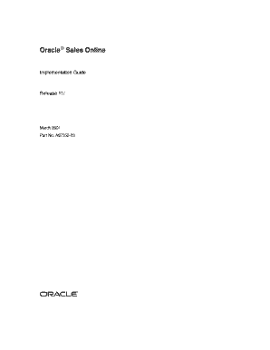 Oracle Sales Online Implementation Guide Release 11i March Part No  Form