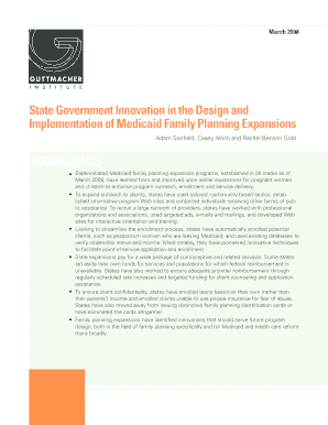 State Government Innovation in the Design and Implementation of Guttmacher Form