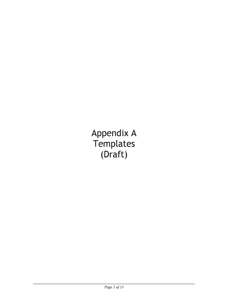 Appendix a TemplatesDraft DOC  Form