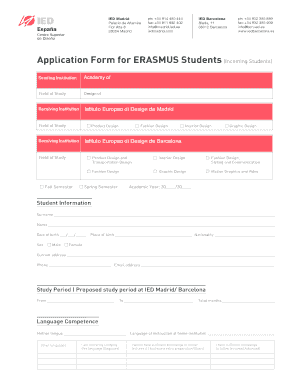 Ied Study Erasmus Form