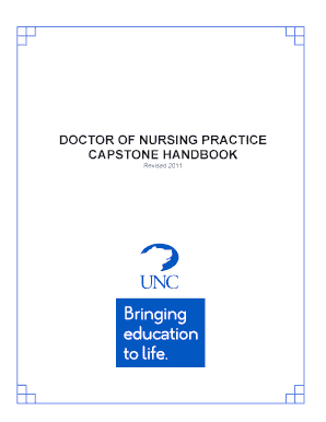 Doctor of Nursing Practice Capstone Handbook University of Unco  Form