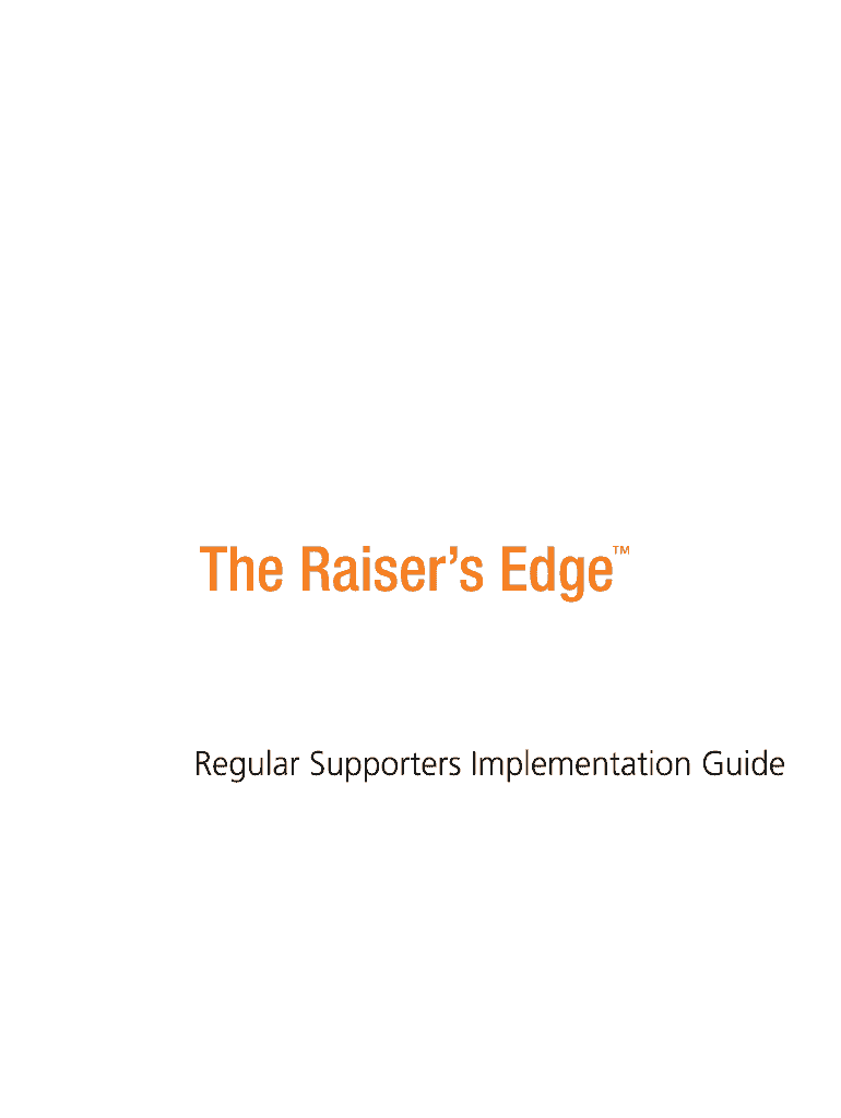 Regular Supporters Implementation Guide  Form