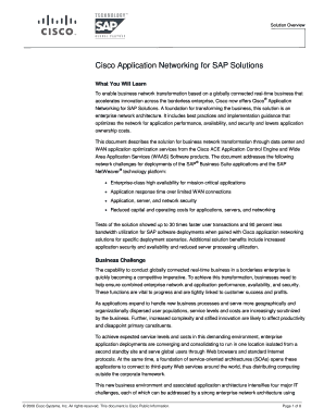 Cisco Application Networking for SAP Solutions  Form