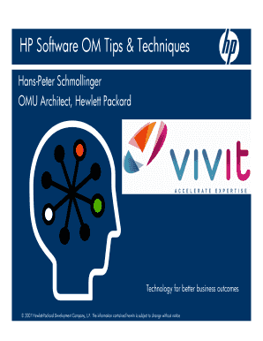 HP Software OM Tips &amp; Techniques  Form