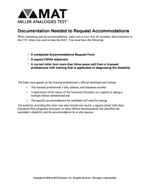 Documentation Needed to Request Accommodations Uta  Form
