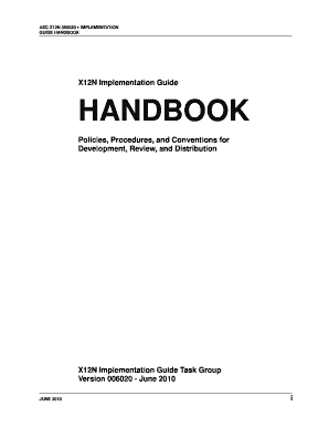 X12N Implementation Guide Handbook Washington Publishing  Form