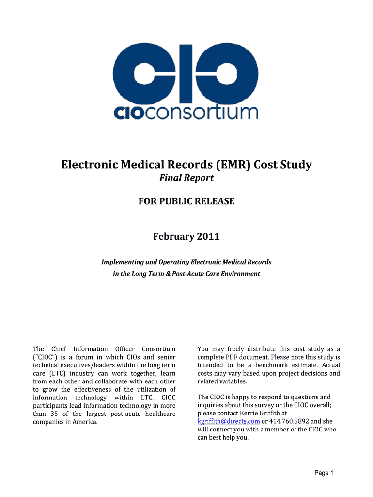 Implementing and Operating Electronic Medical Records  Form