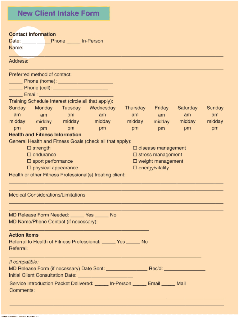Online Client Intake Forms
