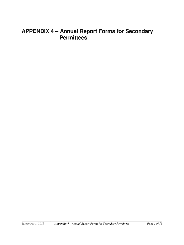 Appendix 4 Annual Report Form for Secondary Permittees Ecy Wa