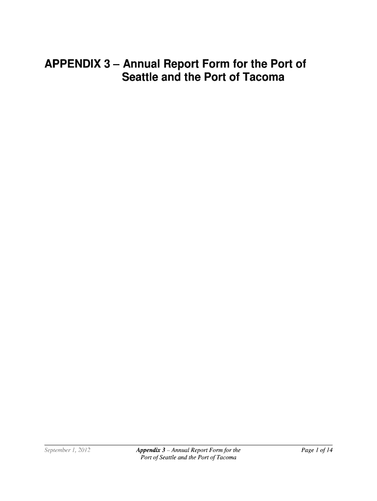 Appendix 3 Annual Report Form for the Port Washington State Ecy Wa