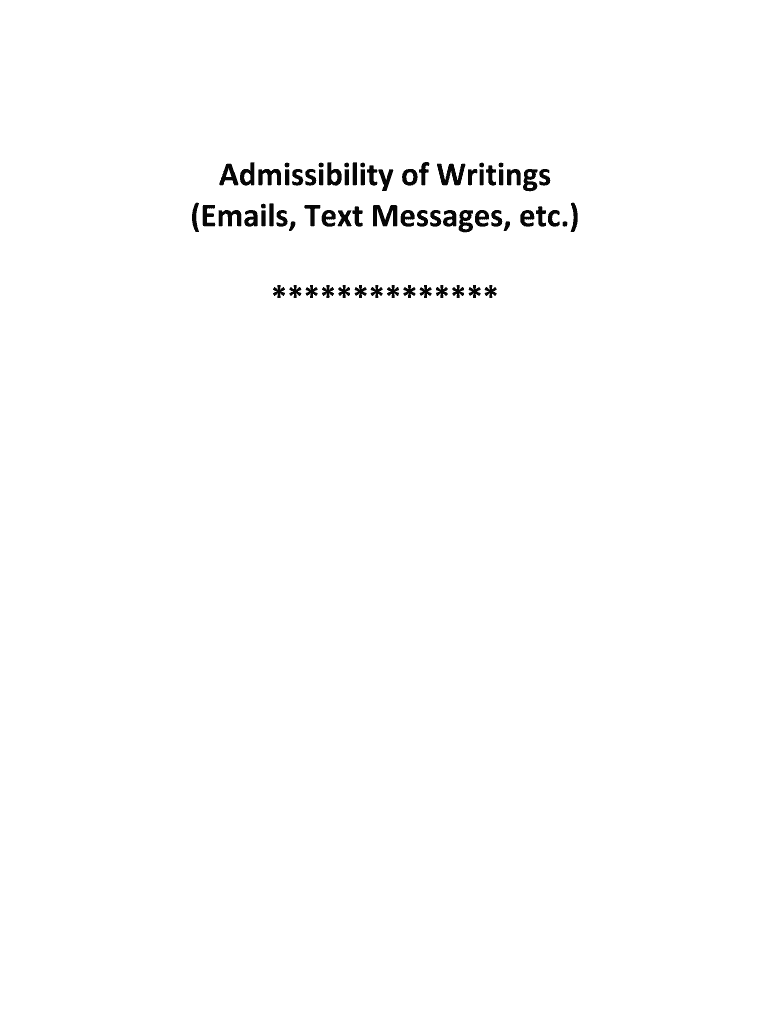 Admissibility of Writings  Form