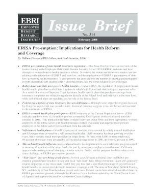 ERISA Pre Emption Implications for Health Reform Employee Ebri