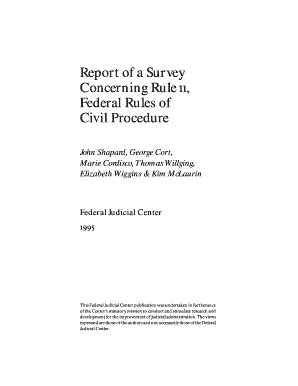 Report of a Survey Concerning Rule , Federal Resource Org Bulk Resource  Form