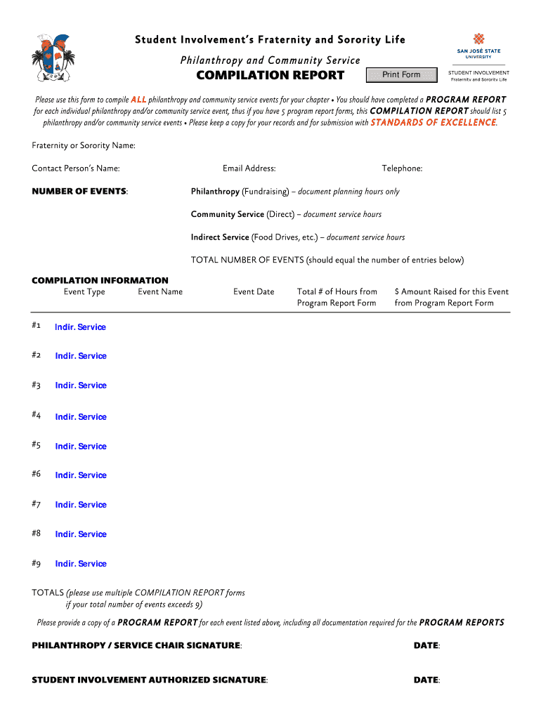 COMPILATION REPORT Sjsu  Form