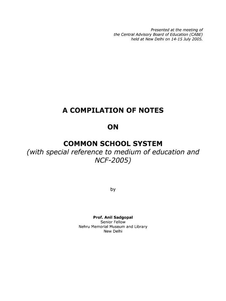 A Compilation of Notes on Common School Asha for Education  Form