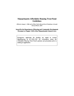 Massachusetts Affordable Housing Trust Fund MassHousing  Form